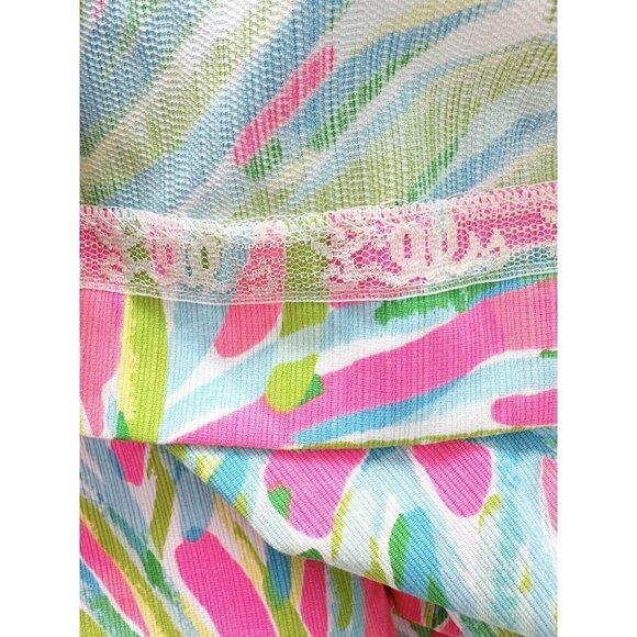 Lilly Pulitzer Mila Tiki Pink Shift Dress 00 100% Cotton Pom Pom Floral - Picture 8 of 10